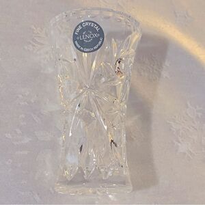 NWT Lenox Mini Crystal Bud Vase with Starburst Design 3” Gorgeous no chips